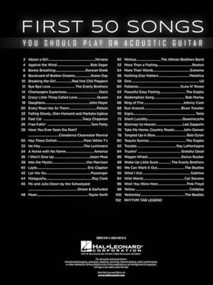Hal Leonard First 50 Songs You Should Play on Acoustic Guitar songboek voor gitaar