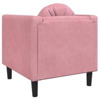Fauteuil met kussen fluweel roze - thumbnail