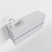 MONDIAZ ADA 100cm toiletmeubel cale. LEX wastafel talc links 1 kraangat - thumbnail