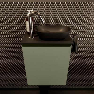 MONDIAZ FOWY toiletmeubel 40cm kleur army. Waskom positie rechts kleur urban | urban. Met 1 kraangat
