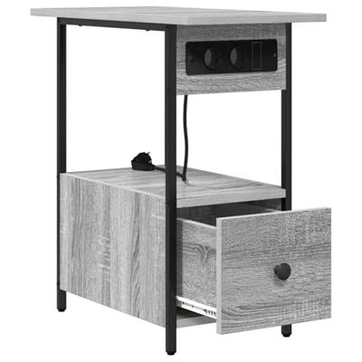Nachtkastje met lade Grijs Sonoma 60 x 30 x 61 cm Bewerkt hout