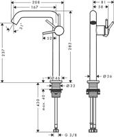 Hansgrohe Tecturis S ééngreeps wastafelkraan 240 Fine CoolStart voor waskommen, met afvoerplug, mat zwart - thumbnail