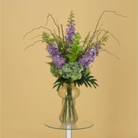 Handgebonden kunstboeket Yara Portland - Paars 90cm - thumbnail