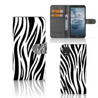 Nokia C2 2nd Edition | Telefoonhoesje | Met pasjeshouder | Zebra - thumbnail