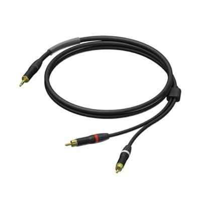 Procab PRA711/1.5 verloopkabel Mini-jack naar 2x RCA met krimpkous 150cm Procab PRA711/1.5 verloopkabel Mini-jack naar 2x RCA met krimpkous 150cm