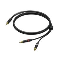 Procab PRA711/1.5 verloopkabel Mini-jack naar 2x RCA met krimpkous 150cm - thumbnail