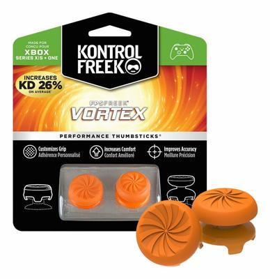 KontrolFreek FPS Freek Vortex voor Xbox One en Xbox Series X Controller | Prestatie Thumbsticks | 1 Hoogbouw Convex, 1 Mid-Rise Concave | Oranje