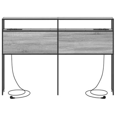 Opberghoofdbord met plank Grijs sonoma 135 cm Bewerkt hout