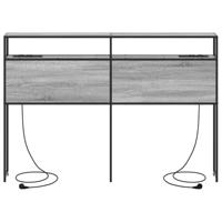 Opberghoofdbord met plank Grijs sonoma 150 cm Bewerkt hout - thumbnail