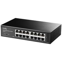 Cudy GS1016 Unmanaged Gigabit Switch voor bedrijven (16 poorten, automatische detectie, 1000 Mbit/s, prestatieoptimalisatie, plug and play), zwart - thumbnail