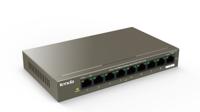 Tenda TEF1109P-8-63W - 8-poorts 10/100 Mbit/s desktopswitch met 8-poorts PoE, max. 58 watt, daarnaast 1x uplink, full duplex, metalen behuizing, 250 meter, plug & play - thumbnail