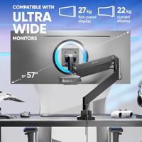 ONKRON G130-B Draaibare en kantelbare bureauhouder voor monitoren van 17“-57” max. 27 kg, met draaifunctie, zwart - thumbnail