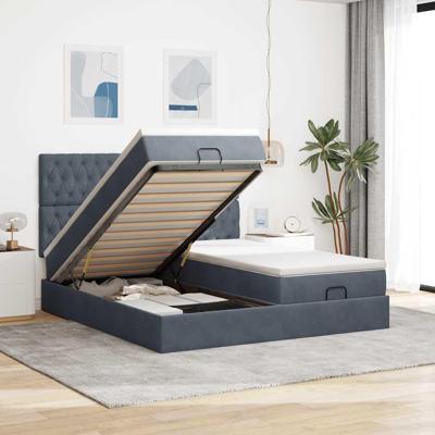 Ottoman bed met matrassen en LED's 200x200cm fluweel