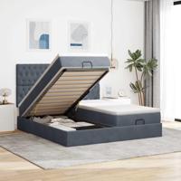 Ottoman bed met matrassen en LED's 200x200cm fluweel - thumbnail