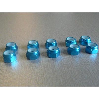Zelfborgende zeskantmoer M4 "Blauw", Aluminium (10st)