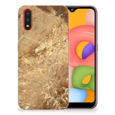 Samsung Galaxy A01 | TPU | Siliconen hoesje | Marmer Creme