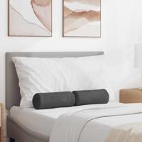 VidaXL Bolster kussens 2 stuks donkergrijs ø 15 x 40 cm cordstof - thumbnail
