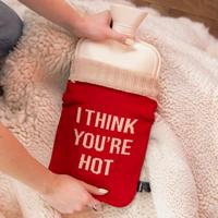 Knitted water bag &apos;&apos;I think you&apos;re hot&apos;&apos; - thumbnail