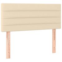 Boxspring met matras stof crèmekleurig 90x200 cm - thumbnail