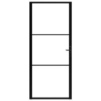 VidaXL Binnendeur 102,5x201,5 cm esg-glas en aluminium zwart - thumbnail