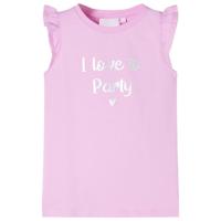 VidaXL Kindershirt met ruches aan de mouwen 104 lila - thumbnail
