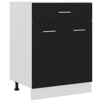 Onderkast met lade Lyon 60x46x81,5 cm bewerkt hout zwart - thumbnail