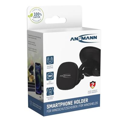 Ansmann Smart Scheibe Telefoonhouder voor in de auto Magneetbevestiging 2 - 12 mm Bevestigingswijze (auto): Zuignap, Ventilatierooster