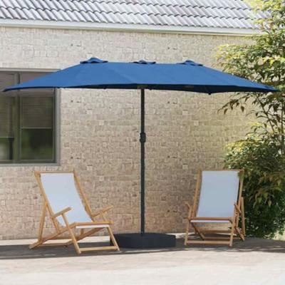 Tuinparasol Blauw 385 x 209 x 244 cm Stof Tuinparasol Blauw 385 x 209 x 244 cm Stof
