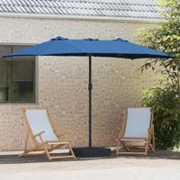 Tuinparasol Blauw 385 x 209 x 244 cm Stof - thumbnail