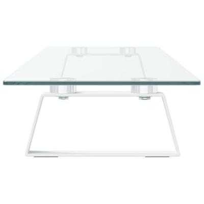 VidaXL Monitorstandaard 100x20x8 cm gehard glas en metaal wit