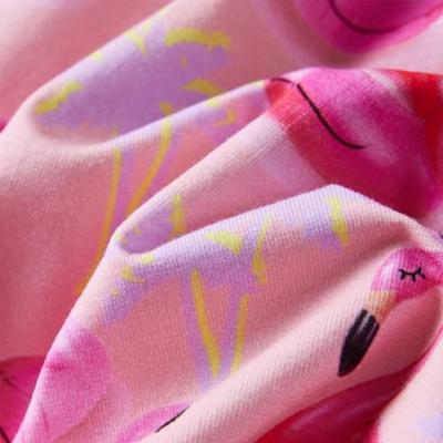 Kinderjurk flamingozwembandprint 140 lichtroze