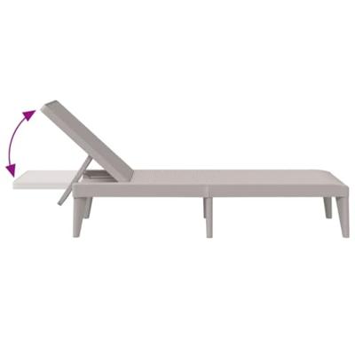 Ligbed 186x60x29 cm polypropeen cappuccinokleurig