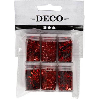 Creotime metallic glitter rood 6 x 5 gram