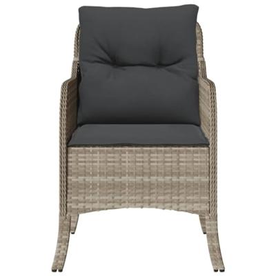 Tuinstoelen 2 st met kussens poly rattan lichtgrijs Tuinstoelen 2 st met kussens poly rattan lichtgrijs