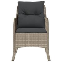 Tuinstoelen 2 st met kussens poly rattan lichtgrijs - thumbnail