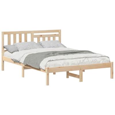 Bedframe met hoofdeinde Bruin 120 x 190 cm Massief grenenhout Bedframe met hoofdeinde Bruin 120 x 190 cm Massief grenenhout