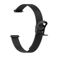 By Qubix - Compatible met Fitbit Luxe - Milanese bandje met klemsluiting - Zwart - Compatible fitbit bandje - thumbnail