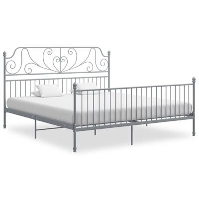Bedframe metaal grijs 200x200 cm