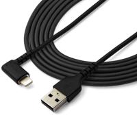 StarTech.com Premium USB-A naar Lightning Kabel 2m Zwart - Robuuste 90° haakse USB Type A naar Lightning Charge & Sync Oplaadkabel met Aramide Vezels - Apple MFi Cert. - iPhone (RUSBLTMM2MBR) - thumbnail