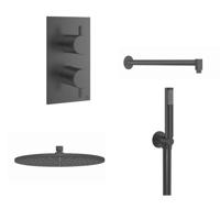 Crosswater MPRO Regendoucheset inbouw - 30cm hoofddouche - wandarm staafhanddouche - gunmetal SW385437 SW927984 SW928181 SW928250 SW927989 - thumbnail