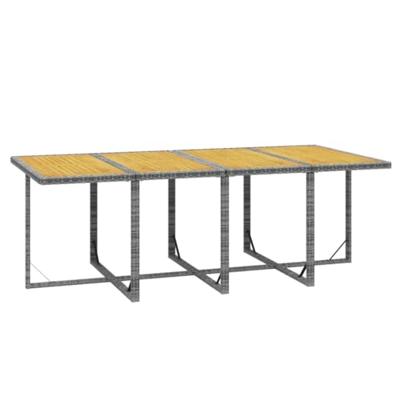 9-delige Tuinset met kussens poly rattan grijs