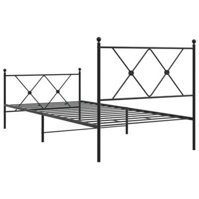 Bedframe met hoofd- en voeteneinde metaal zwart 90x200 cm Bedframe met hoofd- en voeteneinde metaal zwart 90x200 cm