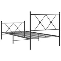 Bedframe met hoofd- en voeteneinde metaal zwart 90x200 cm - thumbnail