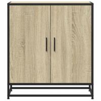 Dressoir 68x35x76 cm bewerkt hout en metaal sonoma eikenkleur - thumbnail