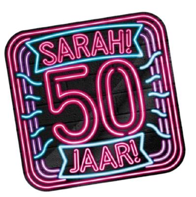 NEON Deurbord Sarah 50 jaar