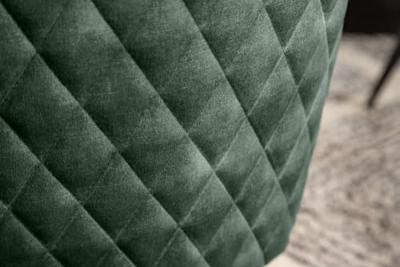 Draaibare design stoel EUPHORIA donkergroen fluweel met armleuning metalen frame zwart - 40261