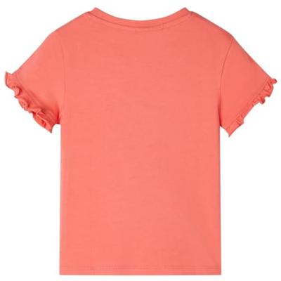 Kindershirt met korte mouwen 104 koraalkleurig Kindershirt met korte mouwen 104 koraalkleurig