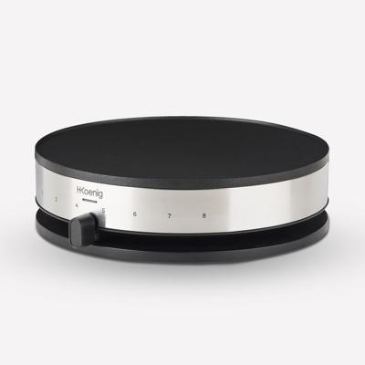 HKoeNIG KREP29 Crepiere 33cm - Temperatuur tot 230°C - 1300W - Antiaanbaklaag - Verwarmingsindicator - RVS band