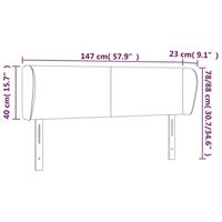 Hoofdbord met randen 147x23x78/88 cm kunstleer crèmekleurig - thumbnail