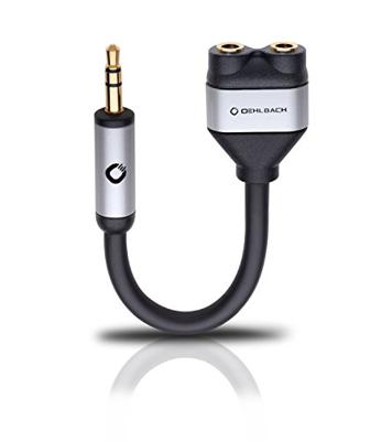Oehlbach 60021 i-Connect J-AD Jackplug Audio Y-adapter [1x Jackplug male 3,5 mm - 2x Jackplug female 3,5 mm] Zwart